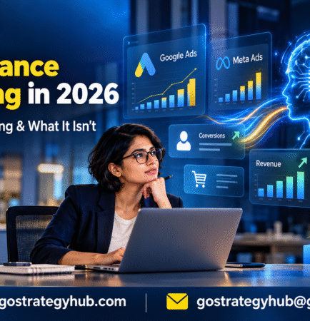 Performance marketing in 2026 with AI automation, advertising dashboards and human strategy