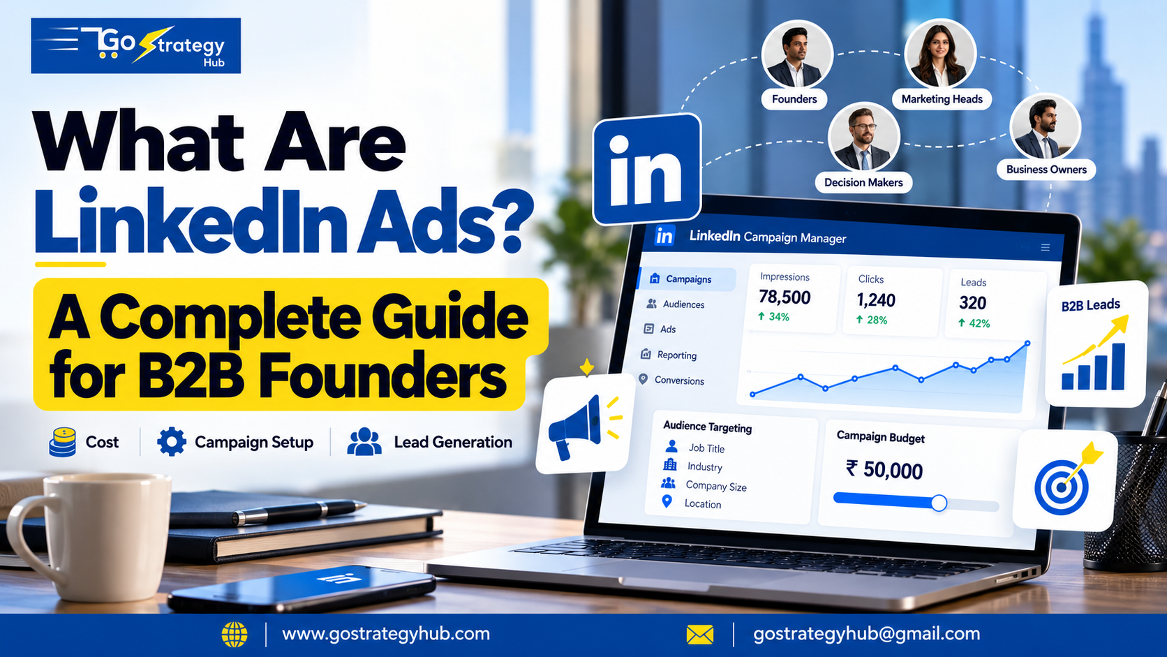 LinkedIn Ads guide for B2B founders covering advertising costs, campaign setup, and lead generation.